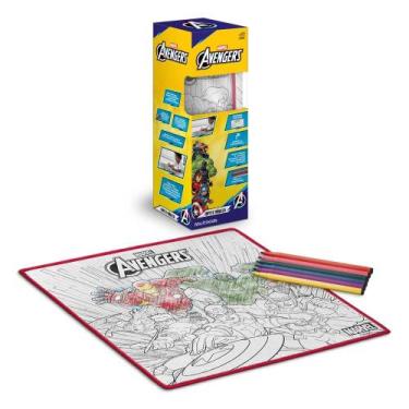 Imagem de Tapete Mágico Acqua Para Colorir Avengers Multikids - BR2385, Branco