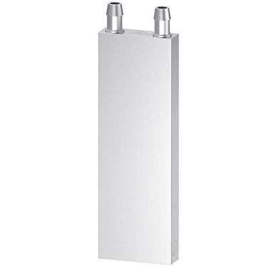 Imagem de DIYhz — Bloco de resfriamento de água de alumínio, sistema de dissipador de calor líquido para computador CPU Graphics Radiator Heatsink Endothermic Head Silver (40 mm x 120 mm x 12 mm)