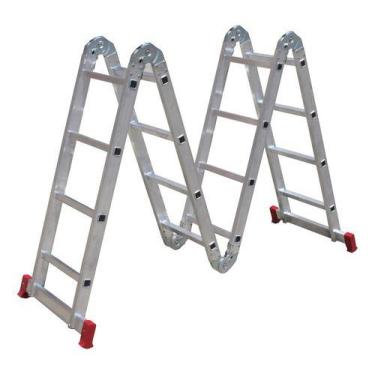 Imagem de Escada Articulavel 16 Degraus 4x4 Aluminio 4,23m Botafogo