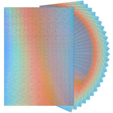 Imagem de 25 folhas de papel cartolina espelho estrelado – 250 g/m2 / 92Ib papel refletivo metálico para artesanato, cartolina A4 para projetos faça você mesmo, decoração de festa de aniversário PAP20ST25
