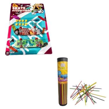 Imagem de Kit Pega Varetas E Mini Skate De Dedo, Brinquedo Interativo Para Desenvolver Habilidades.