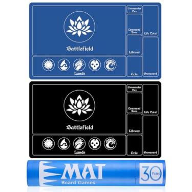 Imagem de Biouai MTG Playmat Stitched with Magic Zones, Game Mats Tabletop 24x14 inch for MTG/TCG Card Battles Commander Deck Gaming Desk Mat Duel Mat Card Gameplay Mats for Beginner (24 x 14 in)