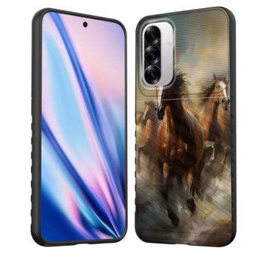 Imagem de EFGWSDER Capa para Galaxy A36 5G/A56 5G, capa protetora de borracha TPU flexível com absorção de choque para Samsung Galaxy A36 5G/A56 5G 6,7 polegadas 2025, cavalo de corrida