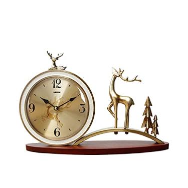 Imagem de Relógio de mesa vintage relógio de mesa silencioso relógio de mesa imitação veado relógio de mesa casa sala de estar quarto decoração ornamentos de mesa relógio de mesa 26 centímetros relógios de