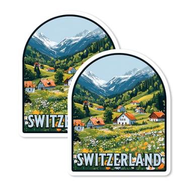 Imagem de Ímã Suíça 10 cm Pacote com 2 países Europa – Ímãs de viagem decorativos de vinil forte para geladeira armário cozinha escritório – Fofo divertido estética legal durável e lembrança de longa duração
