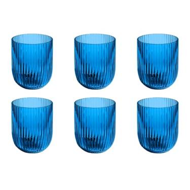 Imagem de Abode Homewares Mesa Premium Acrylic Drinkware interior/exterior, vinho sem haste, azul, 470 ml, conjunto de 6