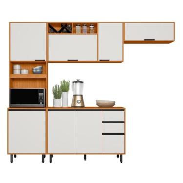 Imagem de Poliman Móveis - Cozinha Modulada Ravena 4 Peças 8 Portas com Paneleiro Duplo Poliman Móveis