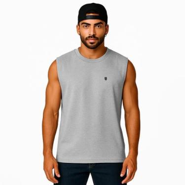 Imagem de Camiseta Regata Oversized Masculina Streetwear Treino 100 Algodao Prem