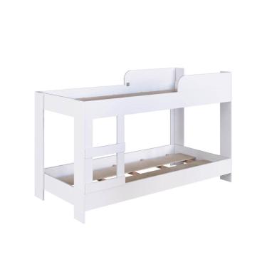 Imagem de Beliche de Solteiro com Protetores Laterais Branco MDP Edimburgo Art In Móveis