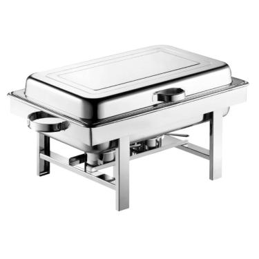 Imagem de Rechaud Gastronômico Duplo Retangular 8L com 2 Cubas 1/2 Aço Inox Zanella Restaurante Hotel