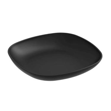 Imagem de Prato de Sobremesa Quadrado 17cm Preto Plástico Avulso Coza Essential Doces Frutas Peti...