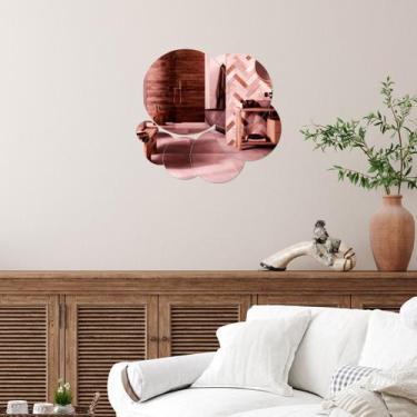 Imagem de Espelho Decorativo Círculos Rosé - Inove Papéis de Parede
