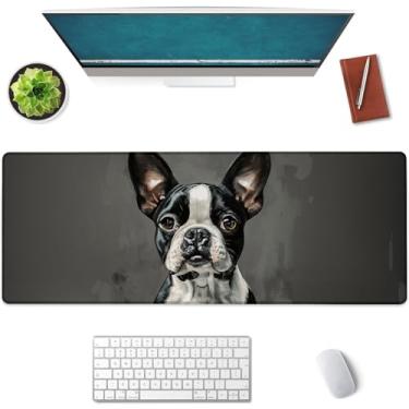 Imagem de Mounidso Tapete de rato Boston Terrier, tapete de rato para jogos, base de borracha antiderrapante, acessórios de escritório, tapete de mesa, tapetes de rato para cães para escola, trabalho, presentes