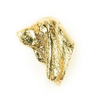 Imagem de Basset Hound Made in U.K Coleção de broches de lapela estilo artístico para cães banhado a ouro 22 ct