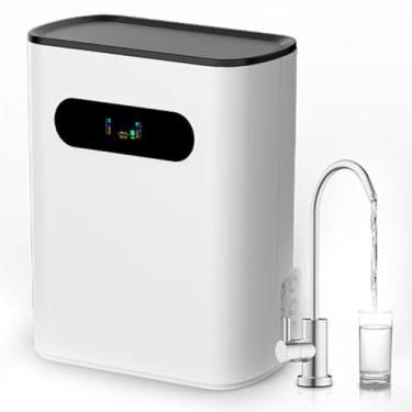 Imagem de Filtro de água para sistema de osmose reversa de bancada, Filtro de água doméstico 800G, proporção de água pura/drenagem de 2:1, filtragem de 5 camadas, sistema RO sob a pia com torneira