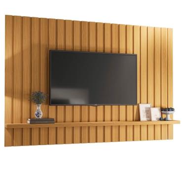 Imagem de Painel Para Tv Suspenso Ripado 70 Pol. 200cm Like H01 Cinamomo - Mpozenato