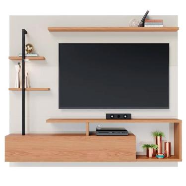 Imagem de Painel Bancada Suspensa Para Tv Até 58 Pol. Maragogi Off White-freijó - Colibri