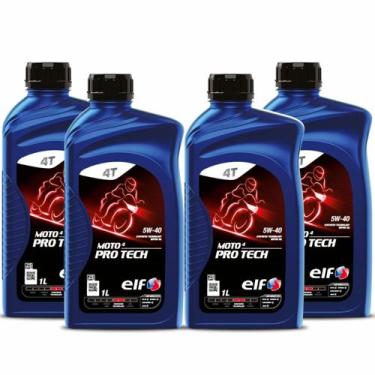 Imagem de Kit 4x Óleo Sintético 5w-40 Elf Moto 4 Pro Tech