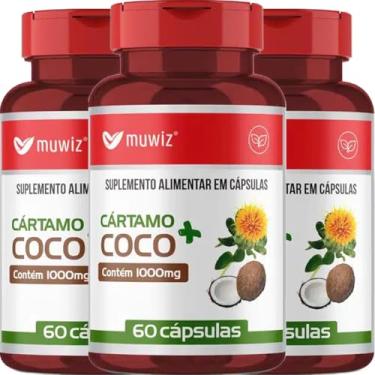 Imagem de KIT 3x Óleo De Cártamo Com Óleo De Coco - 60 Cápsulas Muwiz