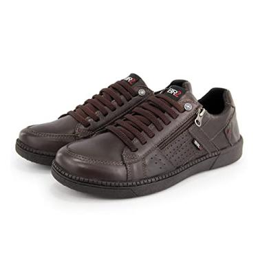 Imagem de Sapatenis Masculino Casual Confort Couro Legitimo Zíper e Cadarço Footwear (Café, BR, Adulto, Numérico, M, 38)