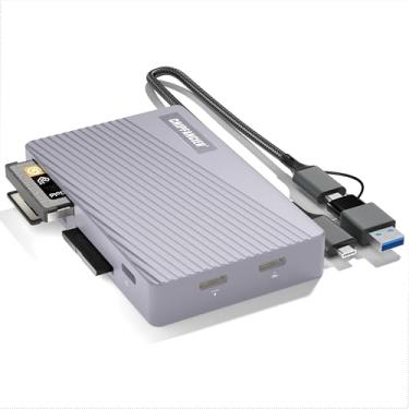 Imagem de CHIPFANCIER Leitor de cartão de memória USB 3.2 10Gbps Multi Memory Card Reader All-in-1 Leitura simultânea SD Micro SD TF MS CF Compact Flash Card Readers para computador, PC, câmera, laptop, verde