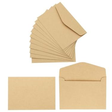 Imagem de PATIKIL Envelopes de cartões de presente, 110 g/m², minienvelopes coloridos de papel de 110 g/m2, porta-cartões pequenos para convites de negócios, festas de casamento, marrom, 11,5 x 8,2 cm
