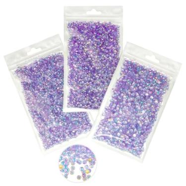 Imagem de qiipii 16.000 Peças De Strass Resina Roxo Claro Para Artesanato 3 Mm 4 5 Violeta Com Fundo Plano Pedras Gelatina A Granel Aço Inoxidável 10 16 20 Diamantes Cristais Preciosas Pingentes Unhas Rosto O