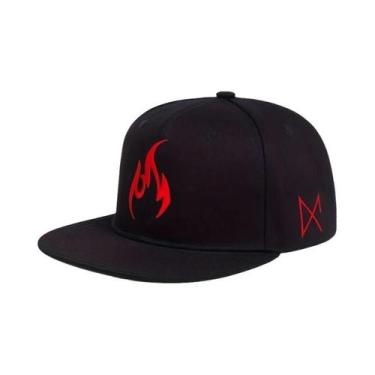 Imagem de Boné Snapback Unissex de Algodão - Ajustável, Bordado com Chama, Estil