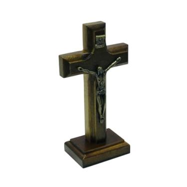 Imagem de Crucifixo Cruz de Mesa e Parede Madeira 12 cm