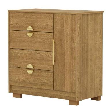 Imagem de Cômoda Sapateira 4 Gavetas Clarabella Nature - VILA RICA