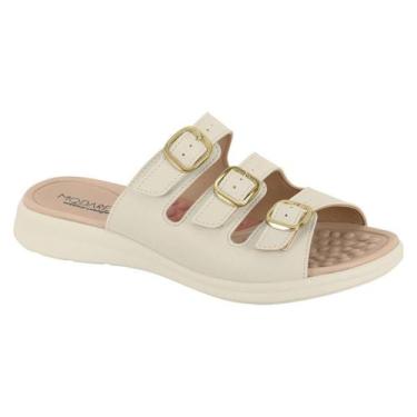Imagem de Chinelo Feminino Slide Fivelas Modare Ultraconforto 7174122, Branco of