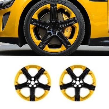 Imagem de Tampa do cubo da roda para kit de carroceria Su7 Tampa da roda do automóvel Peça de modificação da tampa do cubo da roda (amarelo)