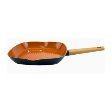Imagem de Grill antiaderente Norma em aluminio com revestimento ceramico L28xP28
