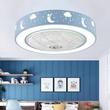 Imagem de Ventilador De Teto Silencioso Com Iluminação Led Ventilador Luzes De Teto De Controle Remoto Ultra-silencioso Ventiladores De Teto Inteligentes Modernos Lâmpadas Para Sala De Estar, Blue