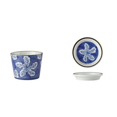 Imagem de Xícaras de chá estilo japonês simples e requintada de cerâmica retrô resistente a altas temperaturas - flores caídas - xícaras de chá + tampas