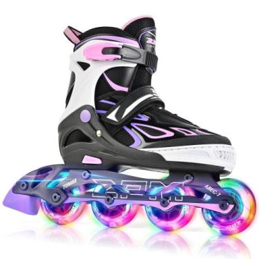 Imagem de Inline Skates 2PM SPORTS Vinal para meninas, meninos, crianças, 5-8, 8