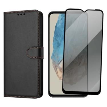 Imagem de Capa Carteira Galaxy M35 com Suporte, Flip Case + Película de Vidro 3D Privacidade Anti-Spy, Preta