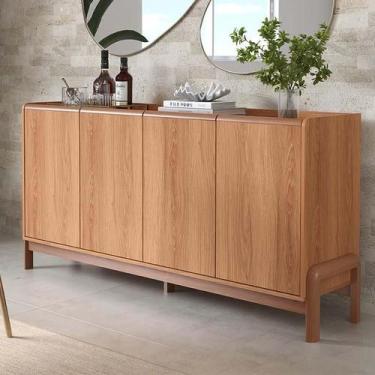 Imagem de Buffet Balcão 170cm com 4 Portas Pés de Madeira Elegance Lukaliam Jequ