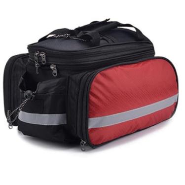 Imagem de YAPJEB Bolsas de bicicleta para suporte traseiro de bicicleta, bolsa de assento de selim de bagageiro para viagem de ciclismo (vermelha)