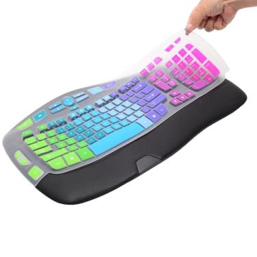 Imagem de Capa de teclado para teclado Logitech K350 MK550 MK570 Wireless Wave, película protetora de teclado de silicone colorido para Logitech K350 MK550 MK570 Acessórios de proteção ergonômicos para teclado