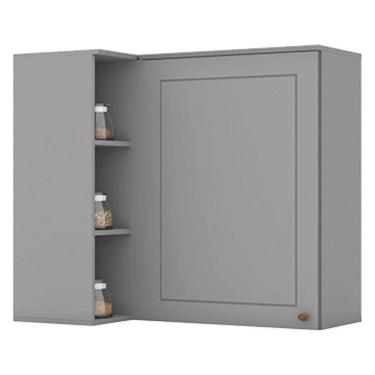 Imagem de Armário Aéreo Canto Reto 1 Porta Americana Cinza – Henn