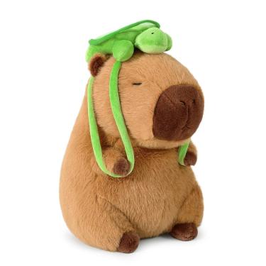 Imagem de Brinquedo de pelúcia Ditucu Cute Capivara com mochila Turtle 43 cm marrom