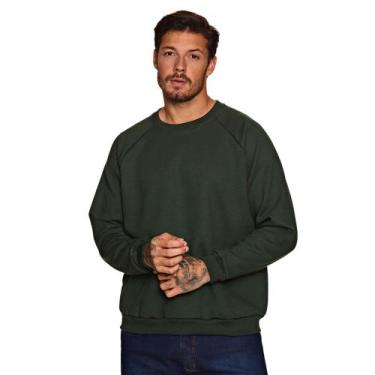 Imagem de Blusa Moletom Unissex Gola Careca Blusa de Frio Cores Lisas - Roma Var