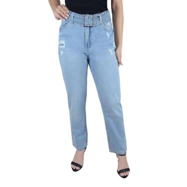 Imagem de Calça Feminina Lado Avesso Jeans New Straight Destroyed - L1-Feminino