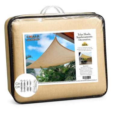 Imagem de Tela Shade Sombreamento Areia 8x5 Metros +kit Fixação