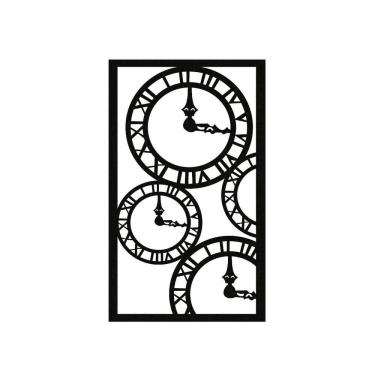 Imagem de Quadro Decorativo Preto Mdf Relógio Londres 40X20Cm