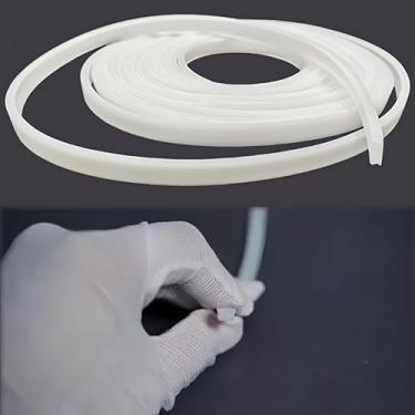 Imagem de KSDLMPA Capa de LED de silicone de 5 m, perfil de alumínio, difusor de canal de silicone, linha de abajur de policarbonato flexível para fitas de luzes, lâmpada de teto, instalação substituível sob a