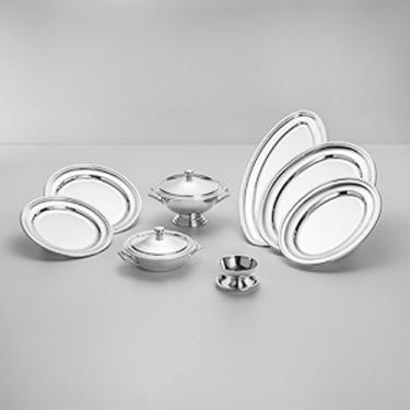 Imagem de CJ 8 PC BAIXELA DE PRATA C/CORDÃO LISO