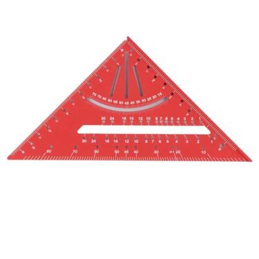Imagem de 90 graus Rafter Square Transtrator Alumínio Liga de Alumínio Triangular Régua Triangular Multi Angle Medição Ferramenta de marcação para projetos de carpintaria e DIY (Vermelho)