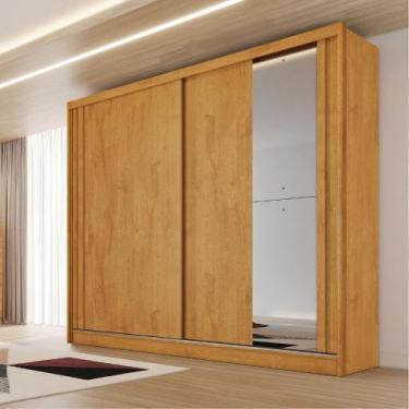 Imagem de Guarda Roupa Casal Flex com 1 Espelho 2 Portas de Correr Em MDF Monter